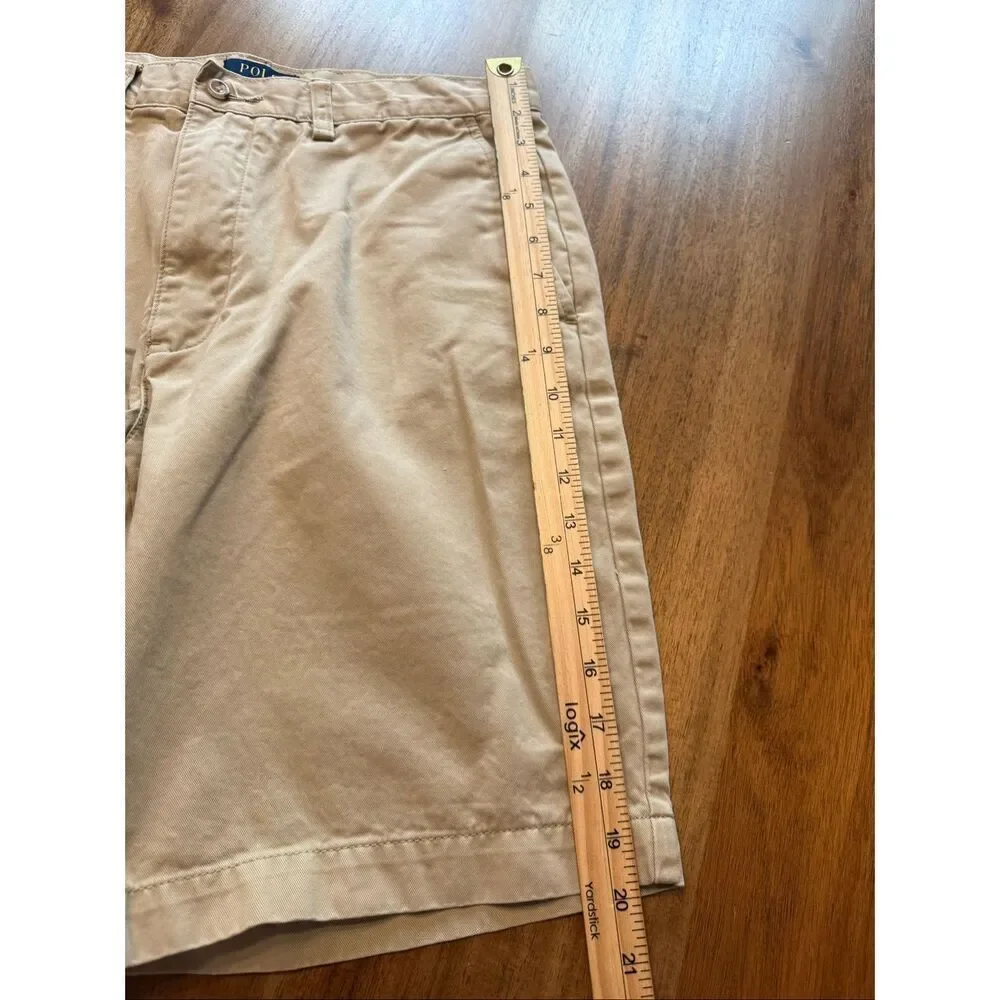 Polo Ralph Lauren 100% Cotton Twill Khaki Chino Shorts Men's Size 31
